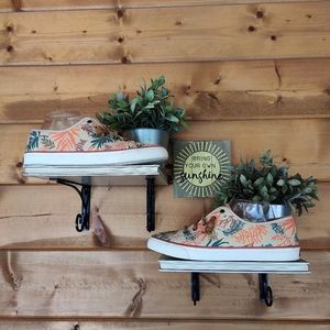 Sperry 💜 Topsider Seacoast Tropical Leaf Canvas Fashion Sneakers Comfort 10‎ M